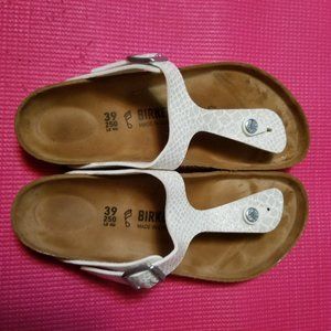 Birkenstock White Glitter Sandals